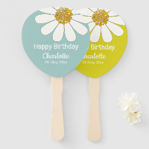 Weiße Retro Moderne Daisy Blume Maßgeschneidert Ge Fächer