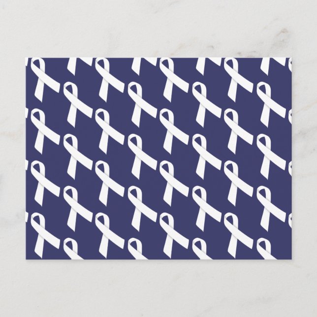 Weiße Ribbons Postkarte (Vorderseite)