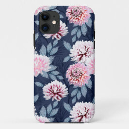 Weiße, rosa Blume auf dunkelblau. Case-Mate iPhone Hülle