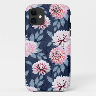 Weiße, rosa Blume auf dunkelblau. Case-Mate iPhone Hülle
