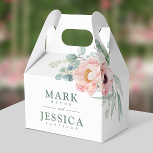 Weiße rosa Blumen Hochzeit Danke Favor Box Geschenkschachtel