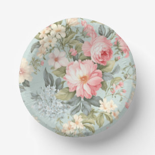 Weiße rosa Blumenpapier-Schale Pappteller