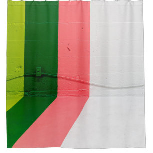 Weiße, rosa, grüne und gelbe Wand Duschvorhang