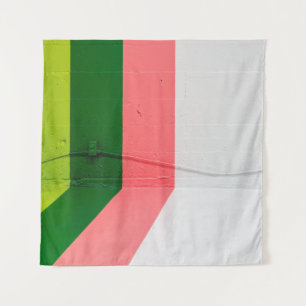 Weiße, rosa, grüne und gelbe Wand Wandteppich