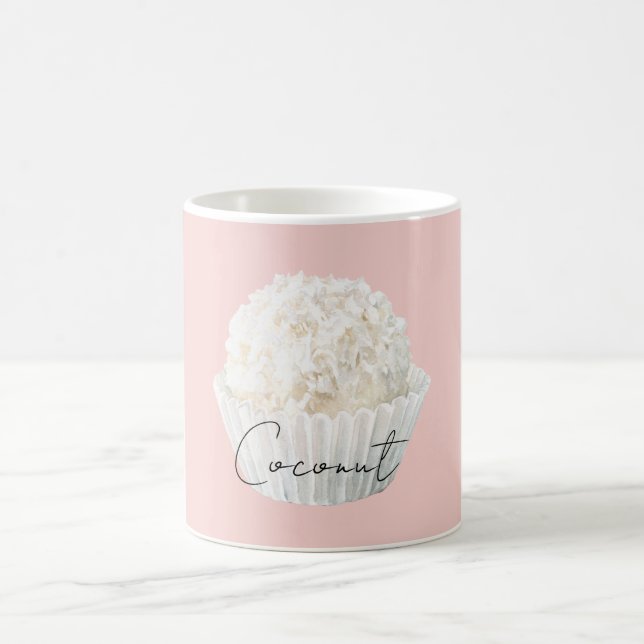 Weiße rosa Kokosnuss-Cupcake Kaffeetasse (Mittel)
