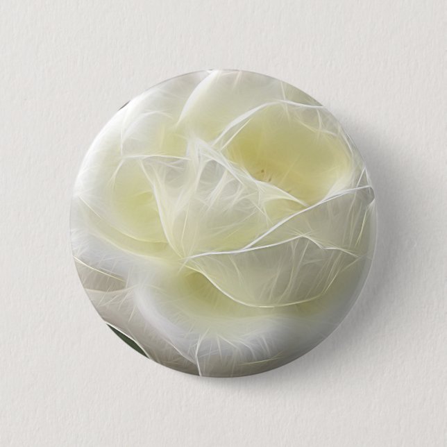 Weiße Rose 3 himmlisch Button (Vorderseite)