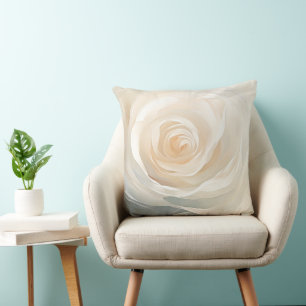Weiße Rose abstrakte Blumenmalerei Kissen