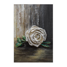 Weiße Rose Acrylmalerei 
