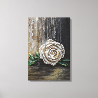 Weiße Rose Acrylmalerei Leinwanddruck