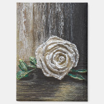 Weiße Rose Acrylmalerei