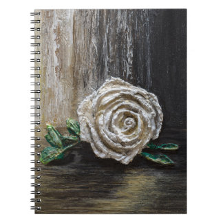 Weiße Rose Acrylmalerei Notizblock
