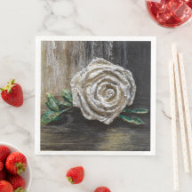 Weiße Rose Acrylmalerei