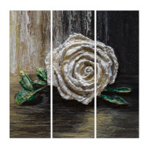 Weiße Rose Acrylmalerei 