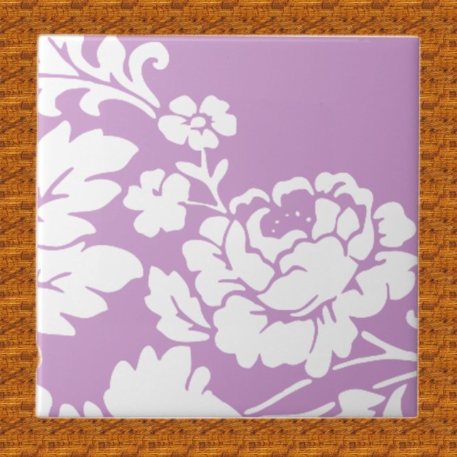 Weiße Rose, anpassbare Hintergrundfarbe Fliese (Von Creator hochgeladen)