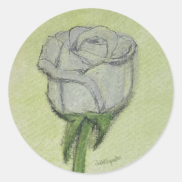 Weiße Rose Aufkleber handgezeichnetes Originalkuns