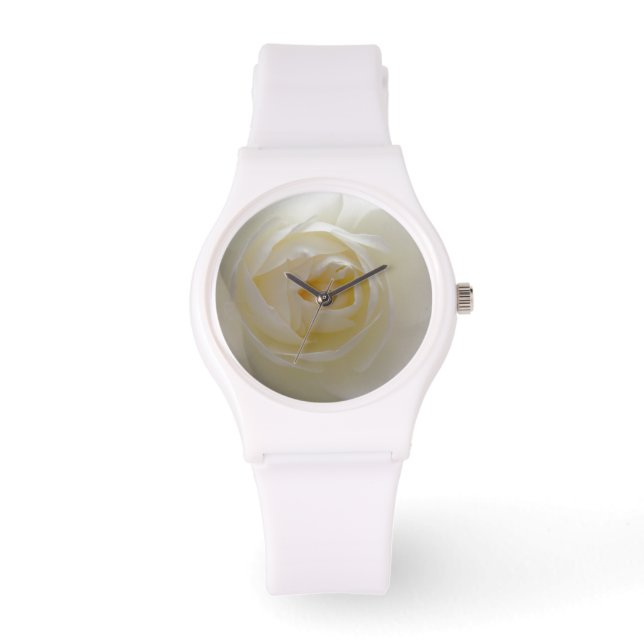 Weiße Rose beobachtet romantische Armbanduhren aus (Vorderseite)
