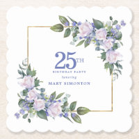 Weiße Rose Blaue Florale Benutzerdefinierte 25. Ge