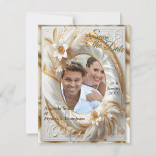 Weiße Rose, Champagnerseide und Schmetterlinge Ankündigung