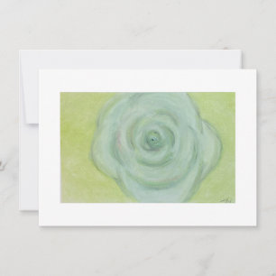Weiße Rose Flachkarte Leerkarte Feiertagskarte