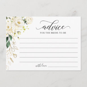 Weiße Rose Gold Blumengrün Worte von Hinweiskarte