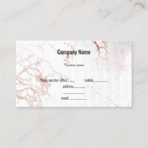 WEISSE ROSE GOLD MARBLE GESCHÄFTSKARTE VISITENKARTE