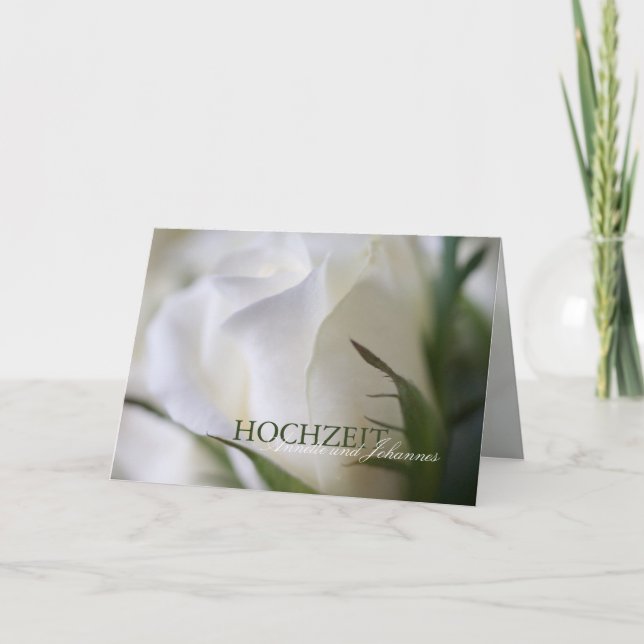 Weiße Rose Hochzeits-Einladung Karte (Vorderseite)