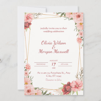 Weiße Rose Hochzeitskarte Einladung