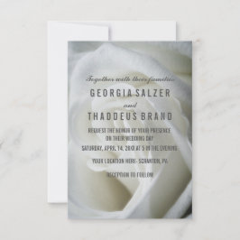 Weiße Rose-Hochzeitskarte Einladung