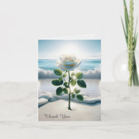 Weiße Rose im Sandstrand