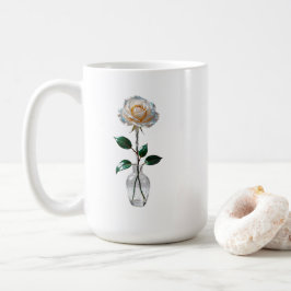 Weiße Rose in einer Vase Kaffeetasse