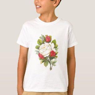 Weiße Rose mit den roten Knospen T-Shirt