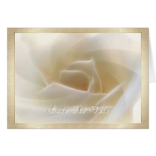 Weiße Rose "Save the Date" Karte
