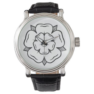 Weiße Rose von York Armbanduhr