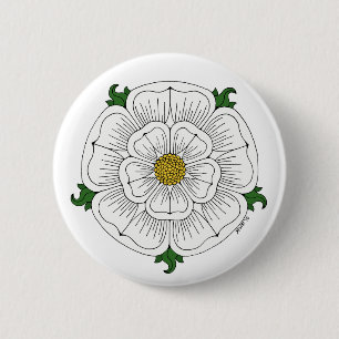 Weiße Rose von York Button