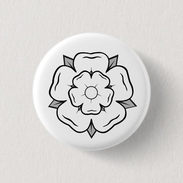 Weiße Rose von York Button (Vorderseite)