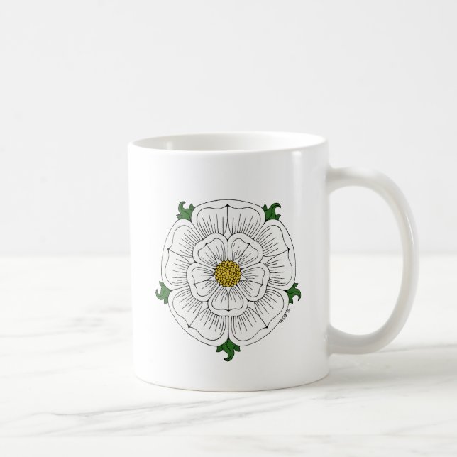 Weiße Rose von York Kaffeetasse (Rechts)