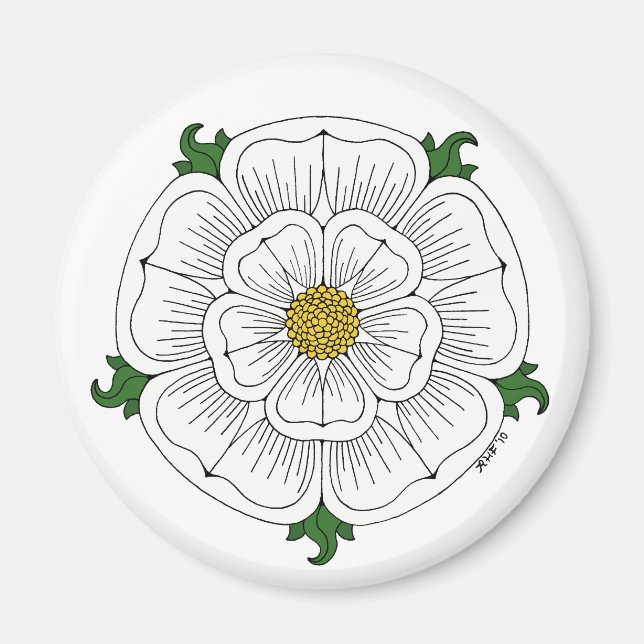 Weiße Rose von York Magnet (Vorne)