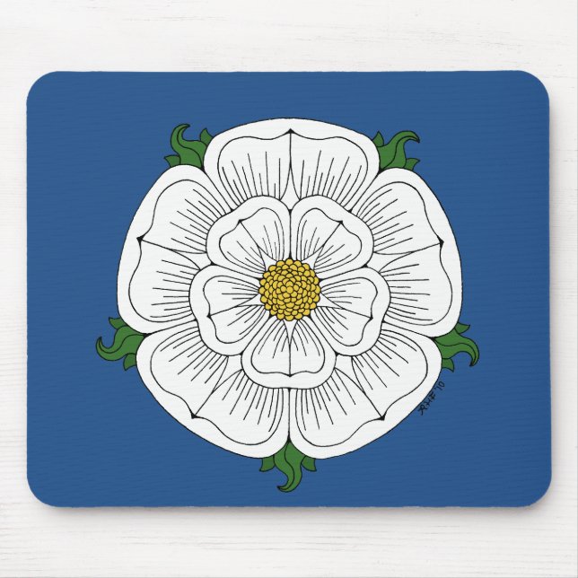 Weiße Rose von York Mousepad (Vorne)