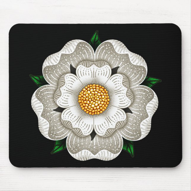 Weiße Rose von York Mousepad (Vorne)
