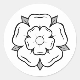 Weiße Rose von York Runder Aufkleber