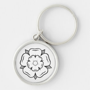 Weiße Rose von York Schlüsselanhänger