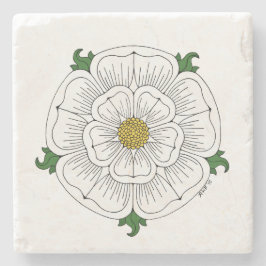 Weiße Rose von York Steinuntersetzer