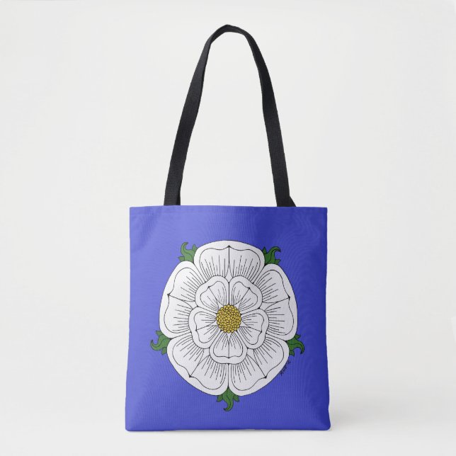 Weiße Rose von York Tasche (Vorderseite)