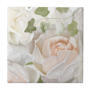 WEISSE ROSE WATERCOLOR FLIESE