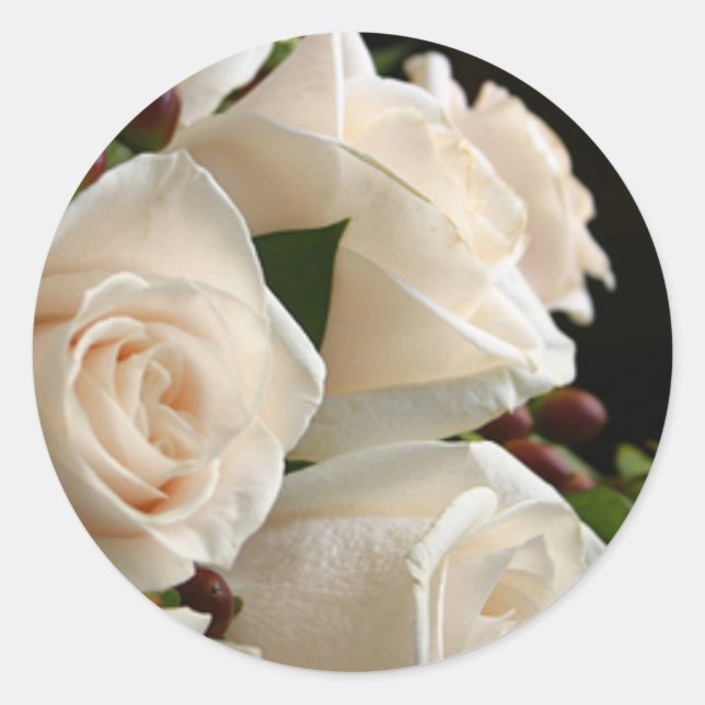 WEISSE ROSE WEDD UMSCHLAG AUFKLEBER STICKERS (Vorderseite)