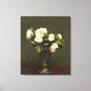 Weiße Rosen, 1875 (Öl auf Leinwand) Leinwanddruck