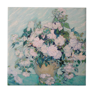 Weiße Rosen-1890-Vincent van Gogh  Fliese