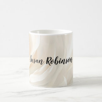 Weiße Rosen abstrakte Blumenmalerei Kaffeetasse