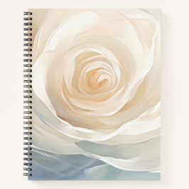 Weiße Rosen abstrakte Blumenmalerei Notizbuch