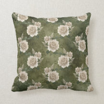 Weiße Rosen auf Grün